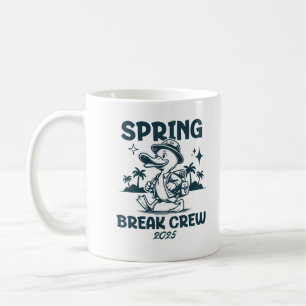 Spring Break Crew 2025 Cute Duck Vacation Vibes Coffee Mug