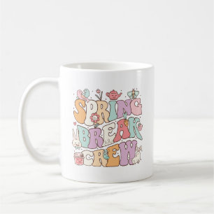 Spring Break Crew Retro Groovy Kawaii Doodle Coffee Mug