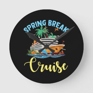 Spring Break Cruise Round Clock