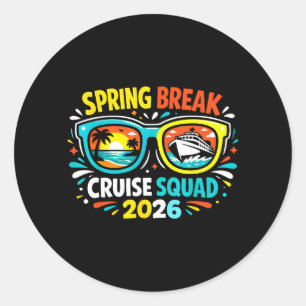 Spring Break Cruise Squad 2026 Sunglasses Vacation Classic Round Sticker