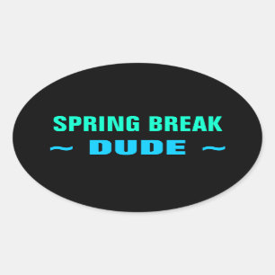 SPRING BREAK DUDE stickers (4, oval)