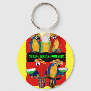 SPRING BREAK FOREVER PARROTS KEY RING