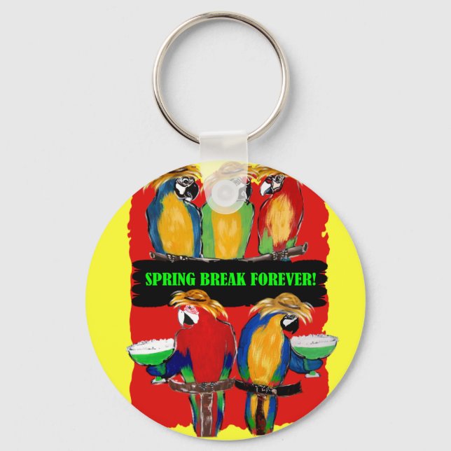 SPRING BREAK FOREVER PARROTS KEY RING (Front)