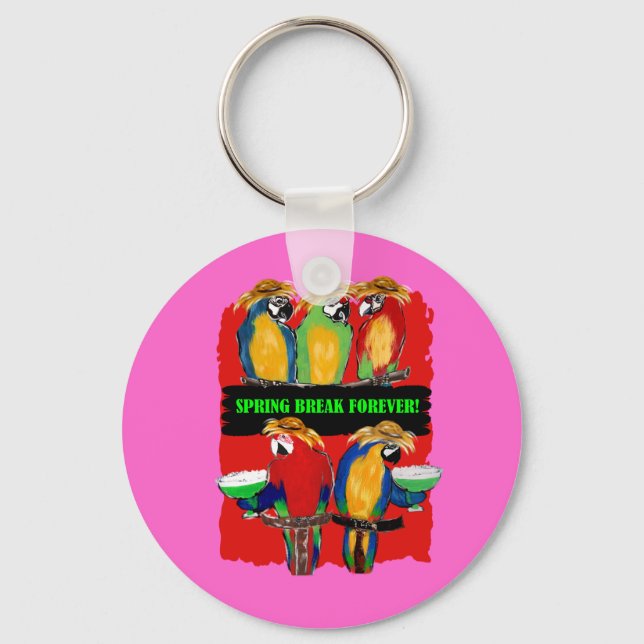 SPRING BREAK FOREVER PARROTS KEY RING (Front)