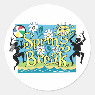 Spring Break Fun Design Classic Round Sticker