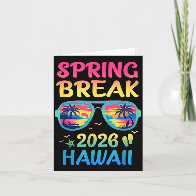 Spring Break Hawaii 2026 Vacation Trip Sungles  Card (Front)