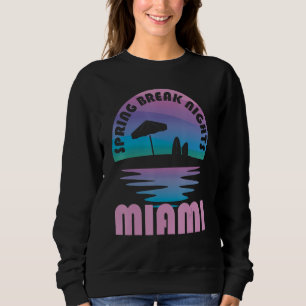 Spring Break Miami Sunset Vintage Matching Women M Sweatshirt