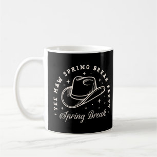 Spring break party disco cowgirl western black coffee mug