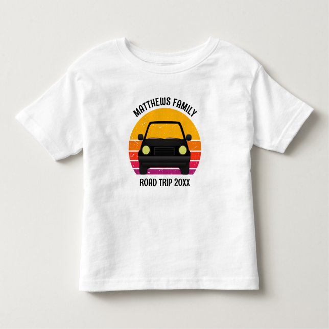 Spring Break Road Trip Sunset Customized Toddler T-Shirt (Front)