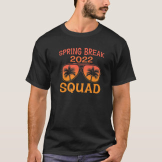 Spring Break Squad 2022 Vintage Retro Palm Tree Su T-Shirt