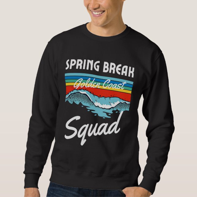 Spring Break Squad 2023 Sunset Wave on The Beach M Sweatshirt (Front)