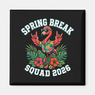 Spring Break Squad 2026 Flamingo Funny Matching Magnet