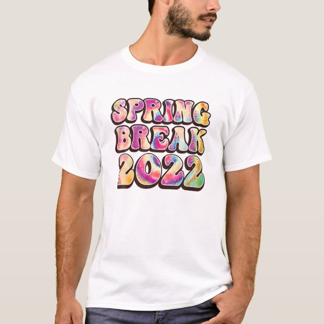 Spring Break Squad Beach Colourful Tie Dye Spring  T-Shirt (Front)