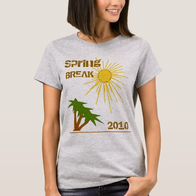 Spring Break Sunshine and Palm Trees Destination T-Shirt (Front)