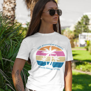 Spring Break Trip Beach Sunset Custom Family T-Shirt