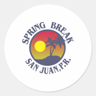 Spring Break Trip San Juan Puerto Rico Family Grou Classic Round Sticker