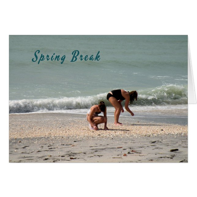 Spring Break Vacation Card at the Beach (Front Horizontal)