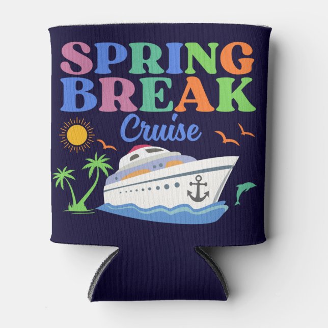 Spring Break Vacation Men's Basic T-Shirt Can Cooler (Front)