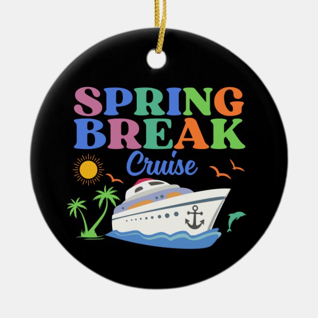 Spring Break Vacation Men's Basic T-Shirt Ceramic Ornament (Front)