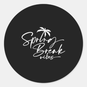 Spring break vibes palm tree graduate class classic round sticker