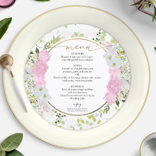 Spring Bridal Shower Menu Card Gilded Wildflower