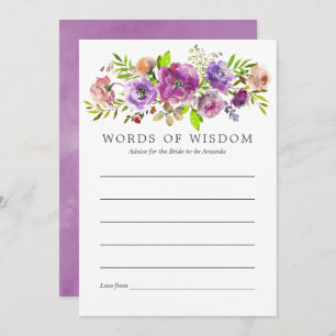 Spring Bridal Shower Watercolor Floral Advice Invitation