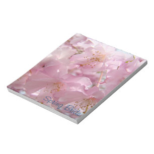 Spring Bride notepads Pink Blossom Flowers Bridal