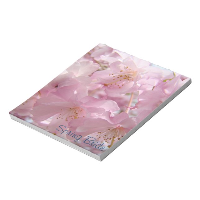 Spring Bride notepads Pink Blossom Flowers Bridal (Rotated)