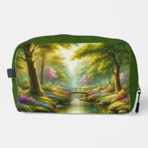 Spring brook with ducks/flowers dopp kit