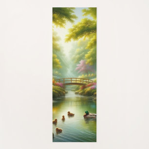 Spring brook with ducks/flowers yoga mat