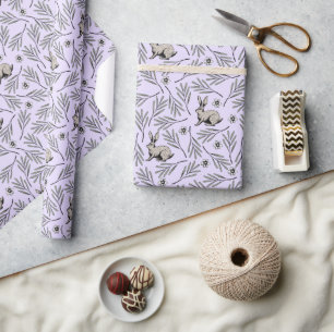 Spring Bunnies Easter Purple Wrapping Paper