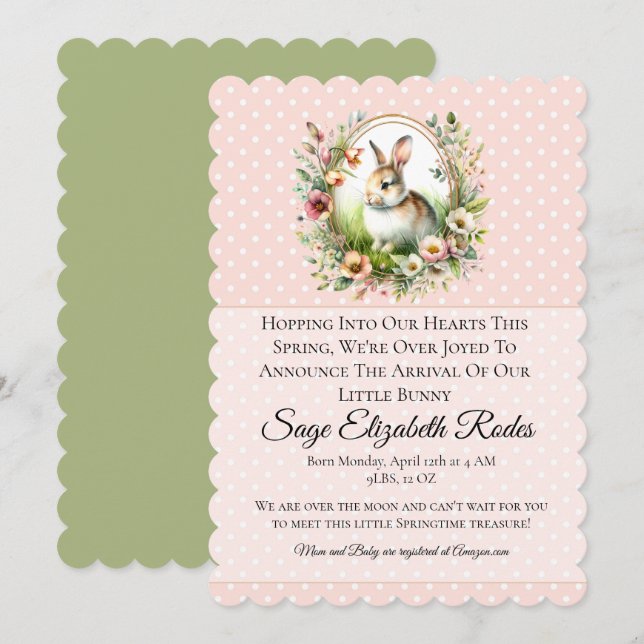 Spring Bunny Announcement (Front/Back)