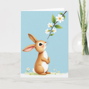 Spring Bunny Blossom Nature Card