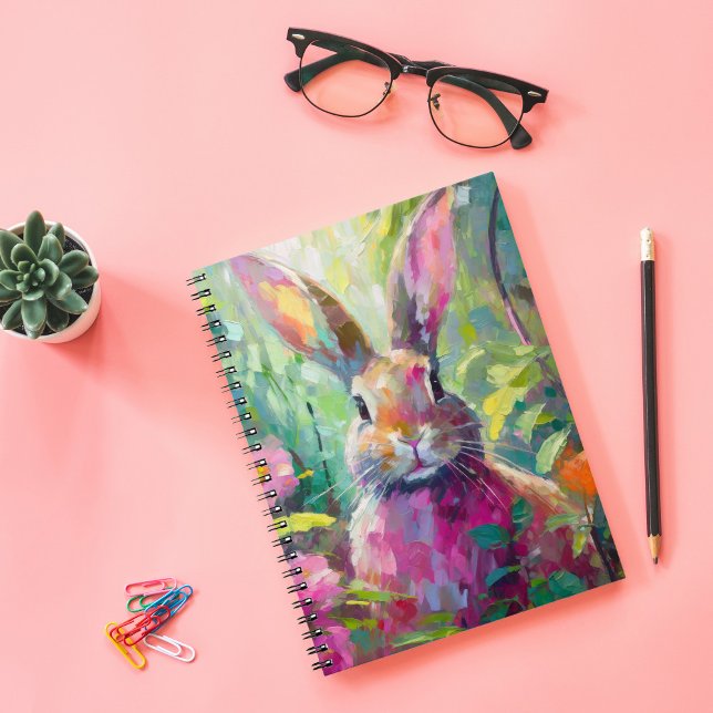 Spring Bunny Colourful Modern Abstract Art Notebook (Creator Uploaded)