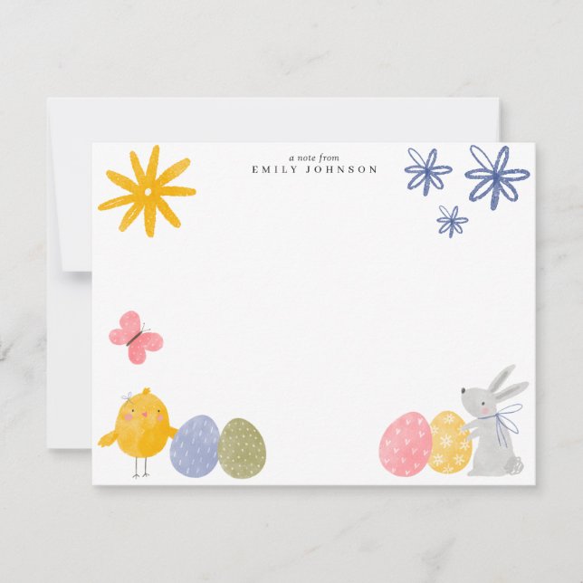 Spring Bunny Easter Note Card (Front)