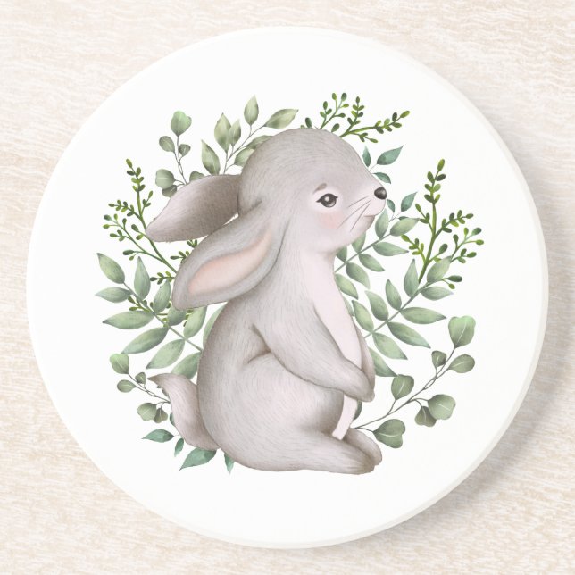 Spring Bunny Forest Rabbit Woodland Greenery Coast Coaster (Front)