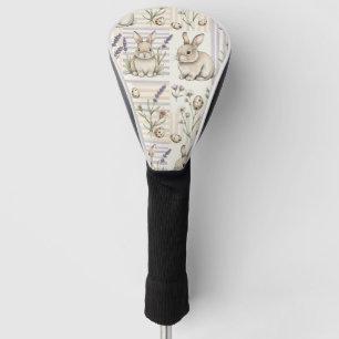 Spring Bunny Lavender Floral Egg Golf Head Cover