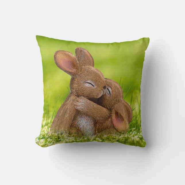 Spring Bunny Lovers Cushion (Front)
