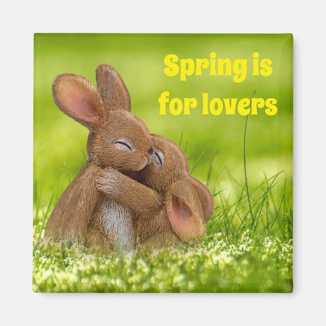 Spring Bunny Lovers Magnet (Front)