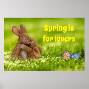Spring Bunny Lovers Poster