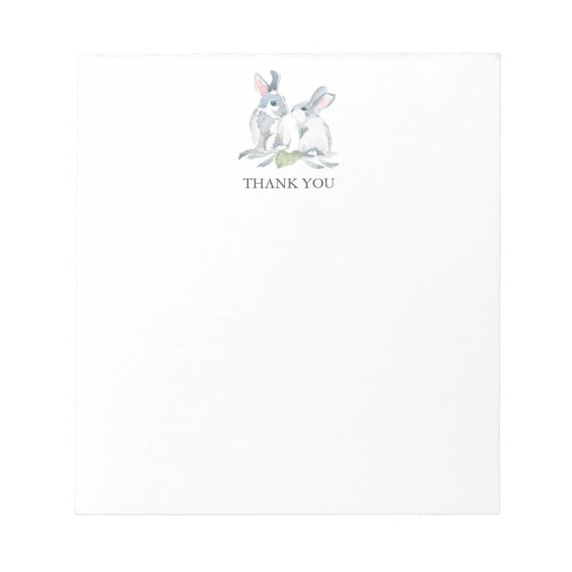 Spring Bunny Personalised Stationery Thank You Notepad (Front)