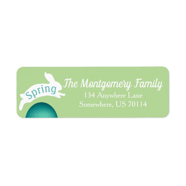 Spring Bunny Rabbit Easter Egg Return Address Label (Front)