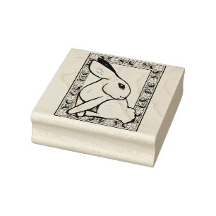 Spring Bunny Rabbit Easter Ostara Rubber Stamp