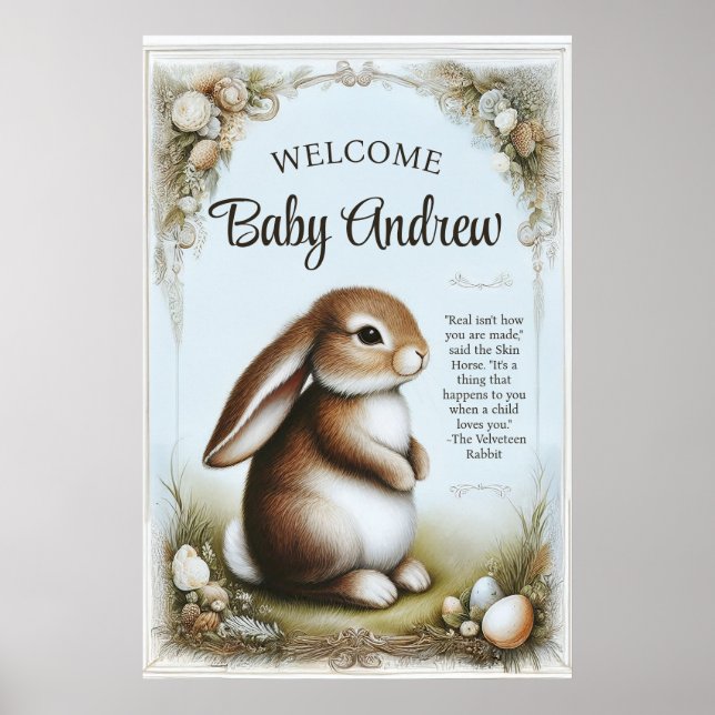Spring Bunny Rabbit in Pastels Poster (Front)
