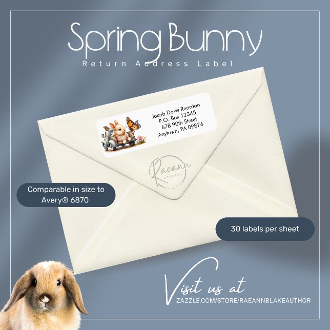 Spring Bunny Return Address Label (Creator Uploaded)