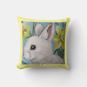 SPRING BUNNY THROW PILLOW
