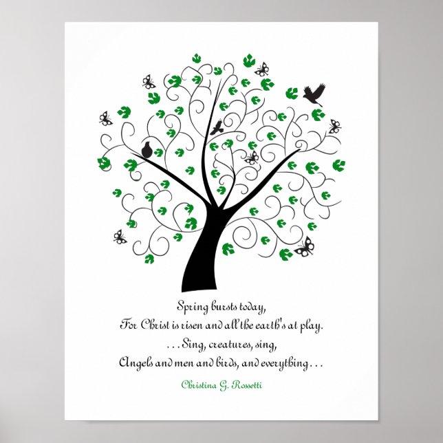 Spring Bursts Today, For Christ... Poem Poster (Front)