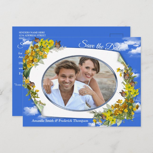 Spring Buttercup Flowers Announcement Postcard (Front/Back)