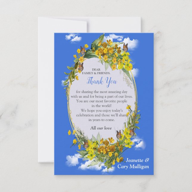 Spring Buttercup Flowers  RSVP Card (Front)