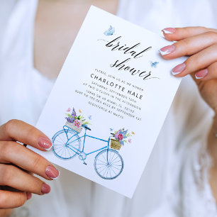 Spring Butterflies Bike Bridal Shower Invitation